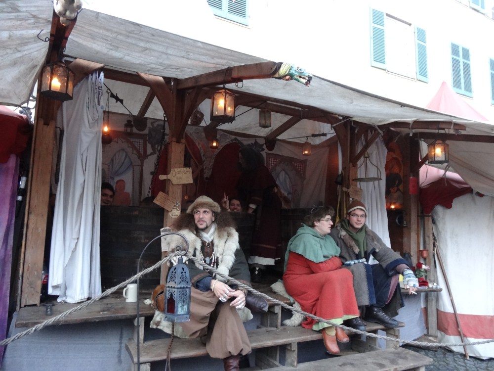 People in traditional costumes