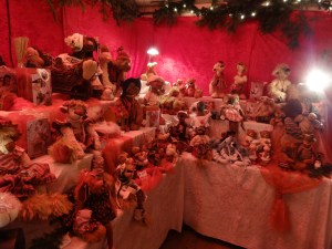 Handmade teddy bears in one of the booths at the palace market
