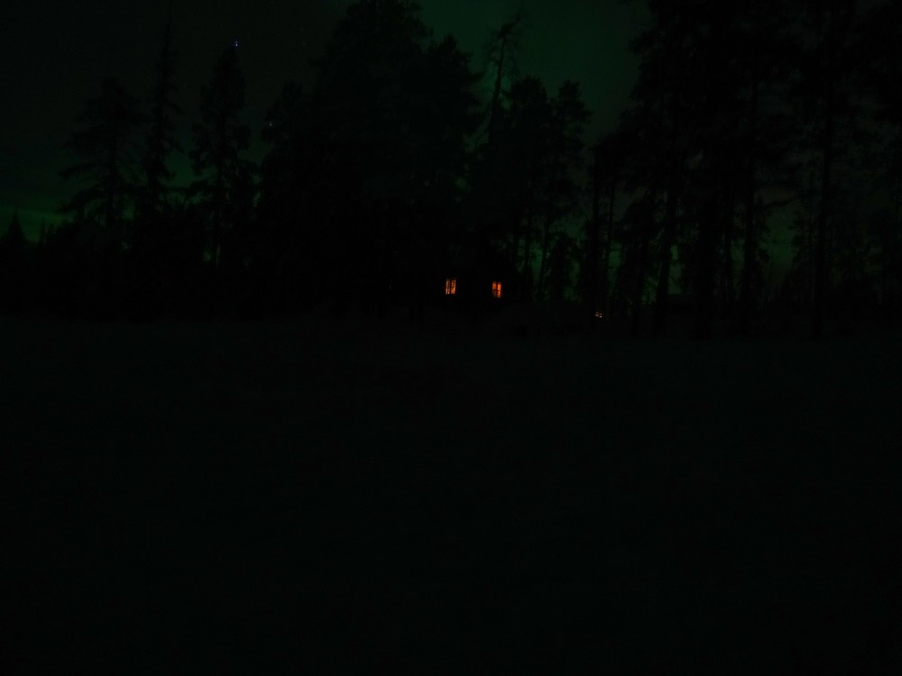 Our first sight of aurora borealis. I hadn't got the camera setting right yet, but I'll post more photos next time, promise! 