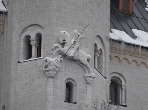 Knight on a tower of Schloss Neuschwanstein